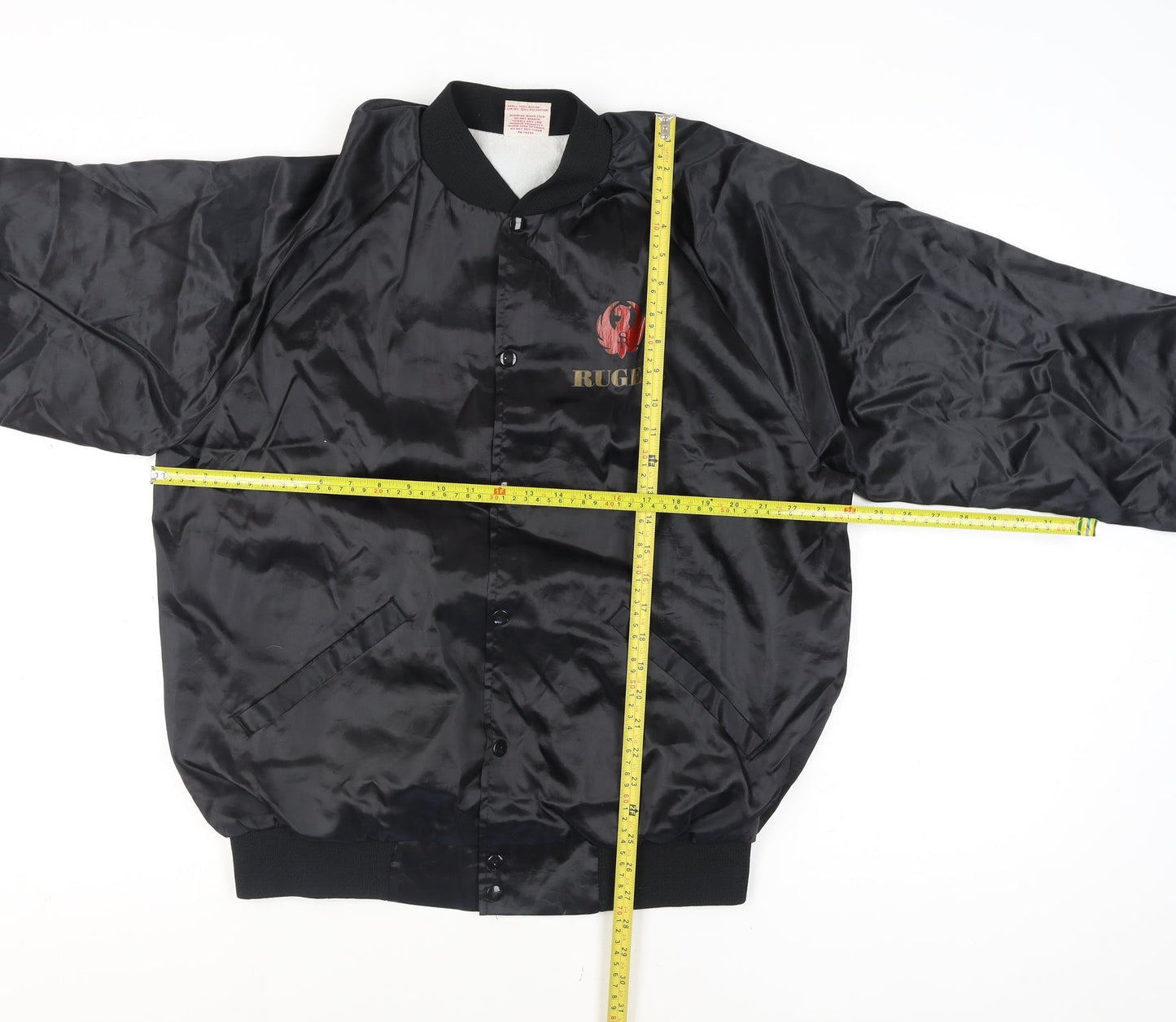 Cardinal Men’s Black XL Varsity Jacket Nylon Ruger Logo Vintage