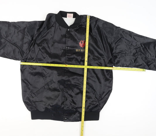 Cardinal Men’s Black XL Varsity Jacket Nylon Ruger Logo Vintage