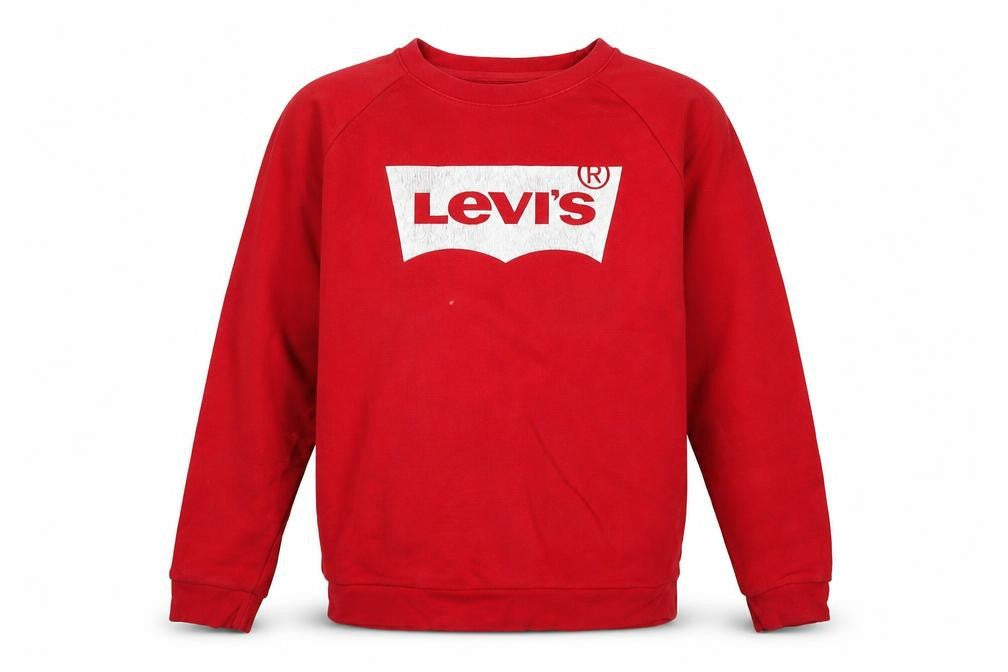 Levi's Men's Red Crew Neck Logo Sweatshirt Size M