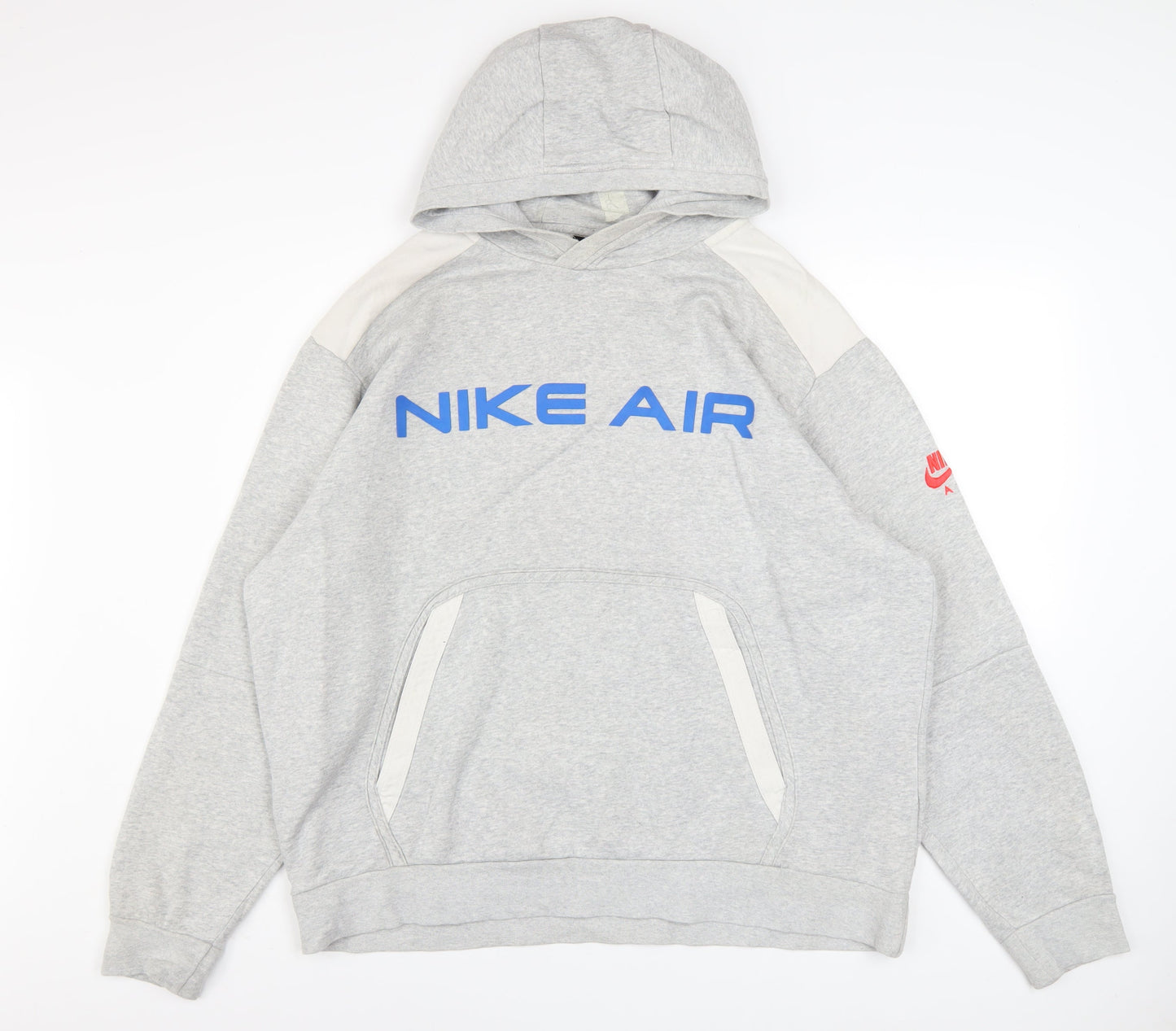 Nike Air Men’s Grey XL Pullover Hoodie with Logo Print