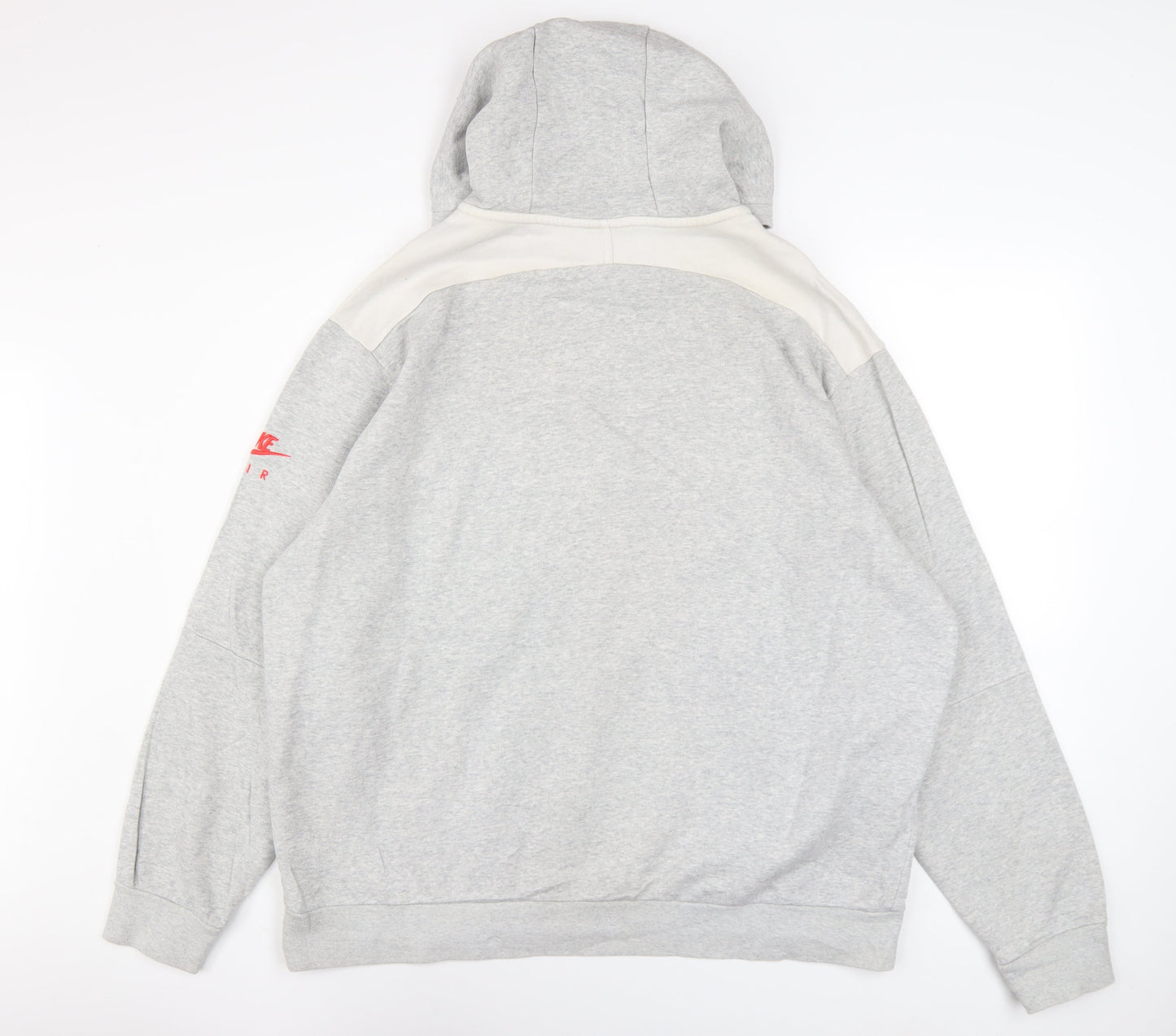 Nike Air Men’s Grey XL Pullover Hoodie with Logo Print