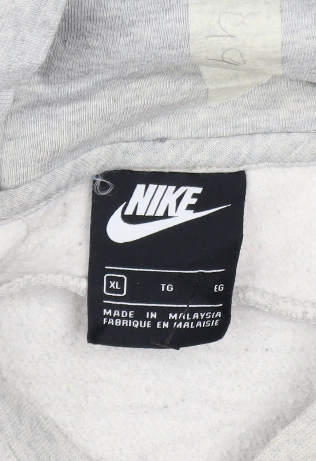 Nike Air Men’s Grey XL Pullover Hoodie with Logo Print