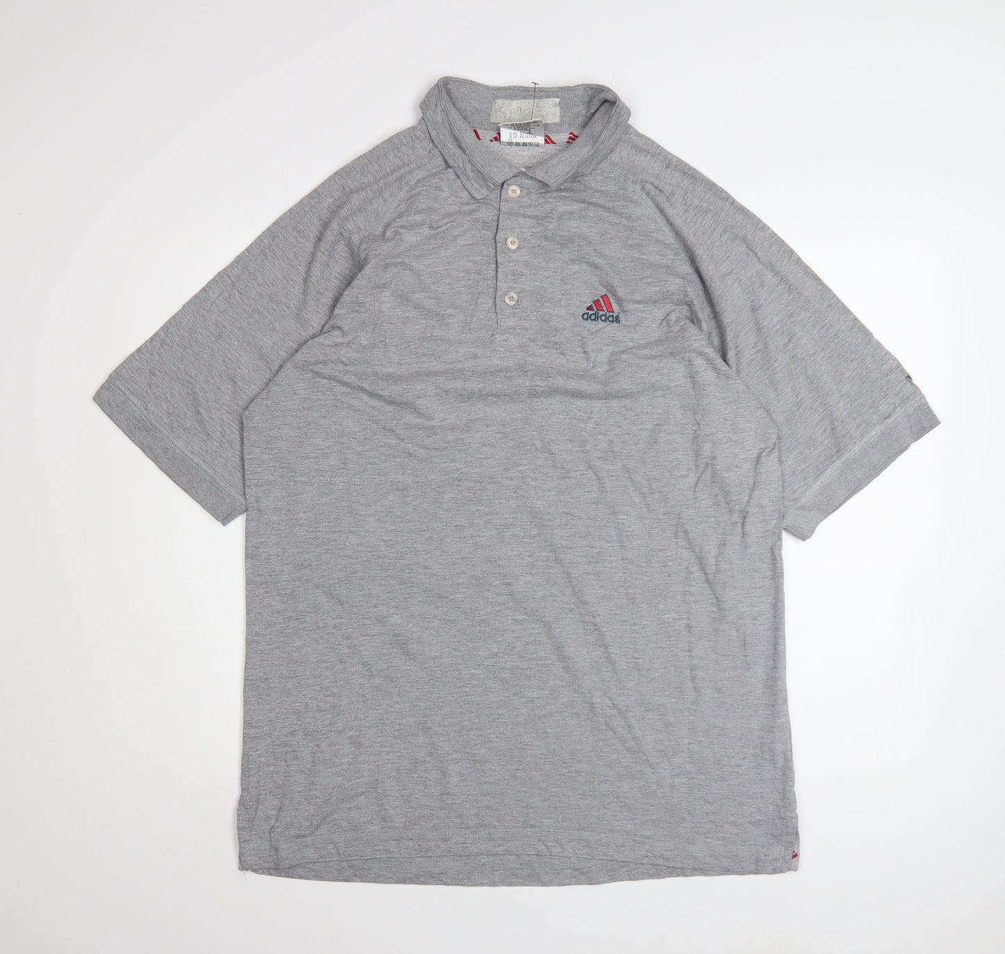 Adidas Mens Grey Polo Shirt Size L Cotton Blend Golf Sportswear