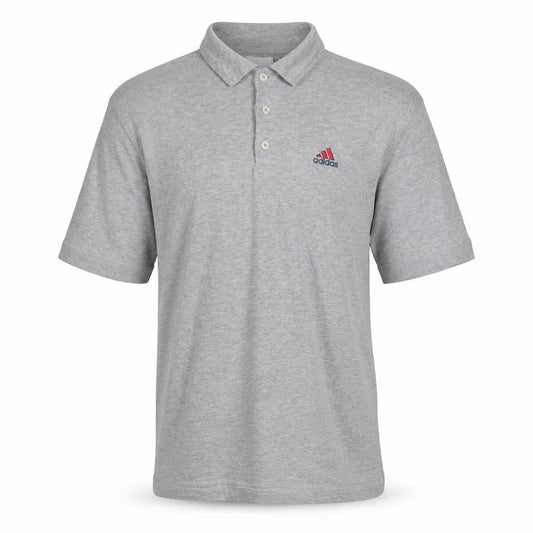 Adidas Mens Grey Polo Shirt Size L Cotton Blend Golf Sportswear