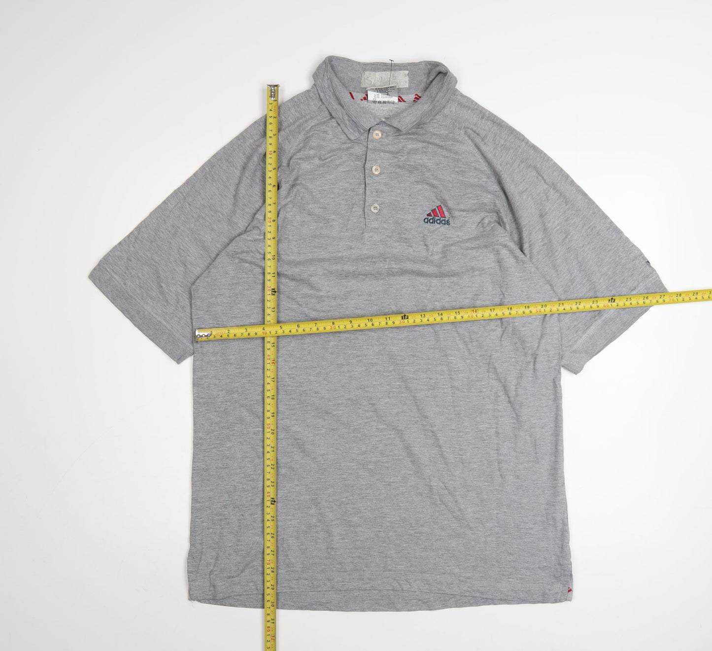 Adidas Mens Grey Polo Shirt Size L Cotton Blend Golf Sportswear
