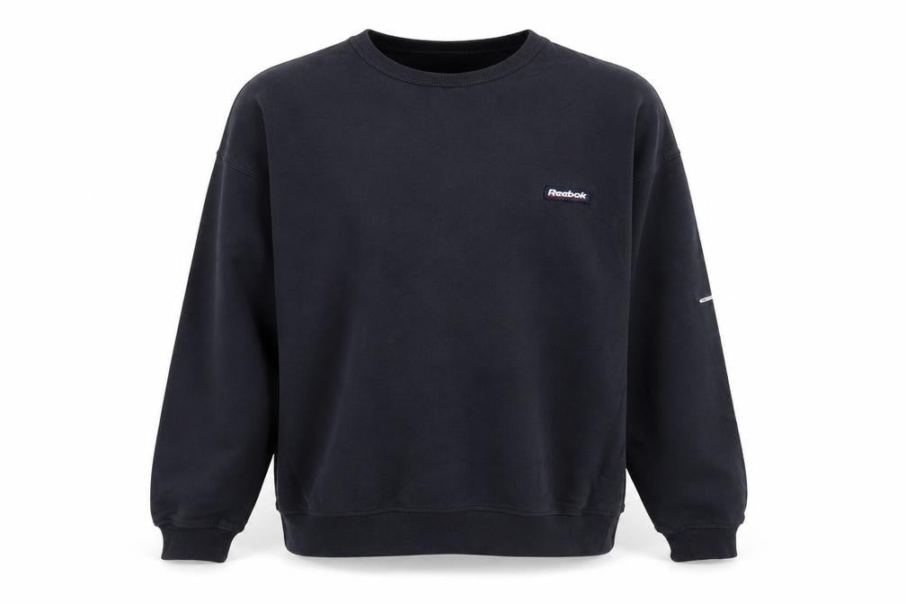 Reebok Men's Black L Pullover Crew Neck Logo Sweatshirt