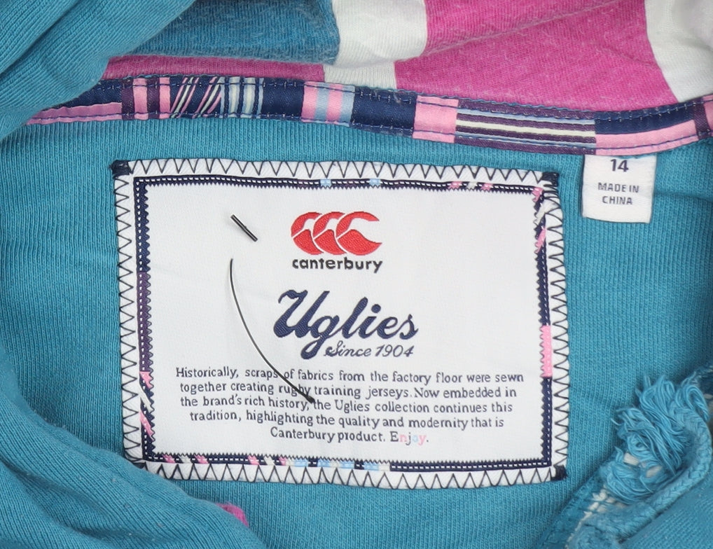 Canterbury Womens Blue Logo Pullover Hoodie Size 14