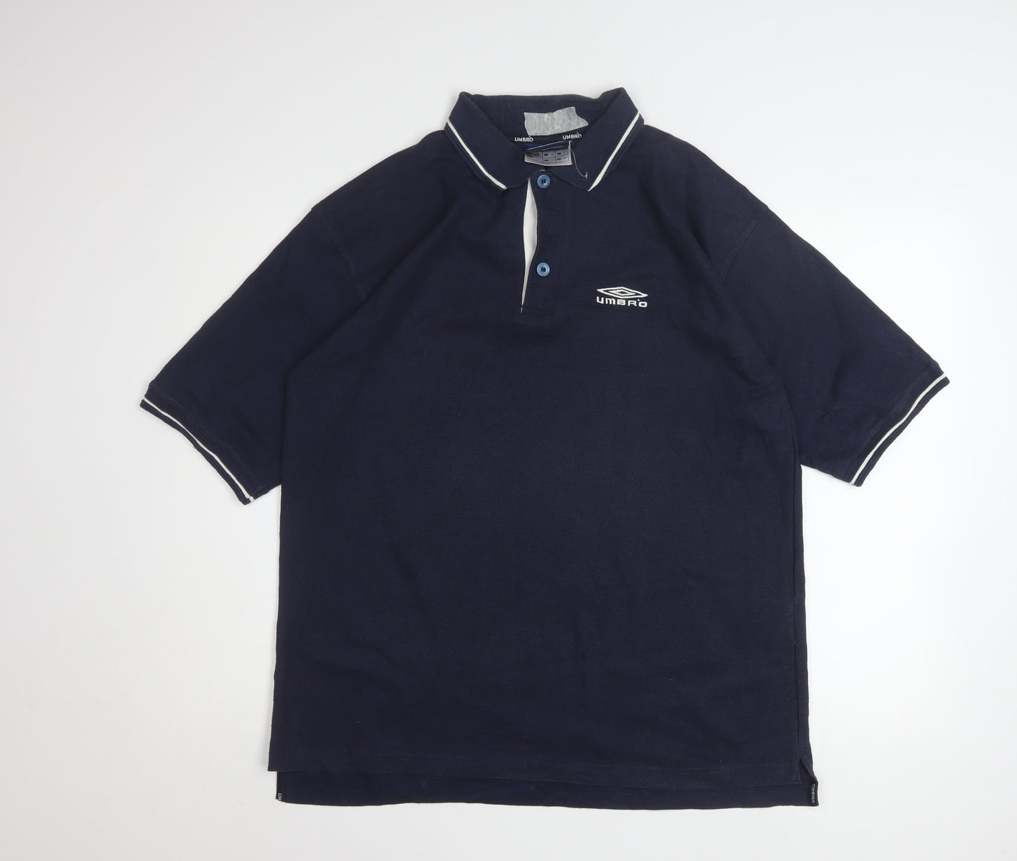 Umbro Men’s Blue L Regular Fit Short Sleeve Polo Shirt