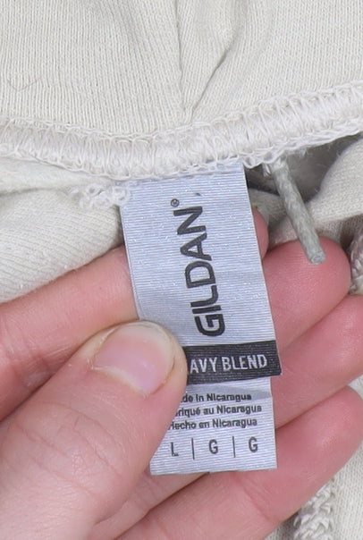 Gildan Women's Beige Lizzo Graphic Pullover Hoodie Size L