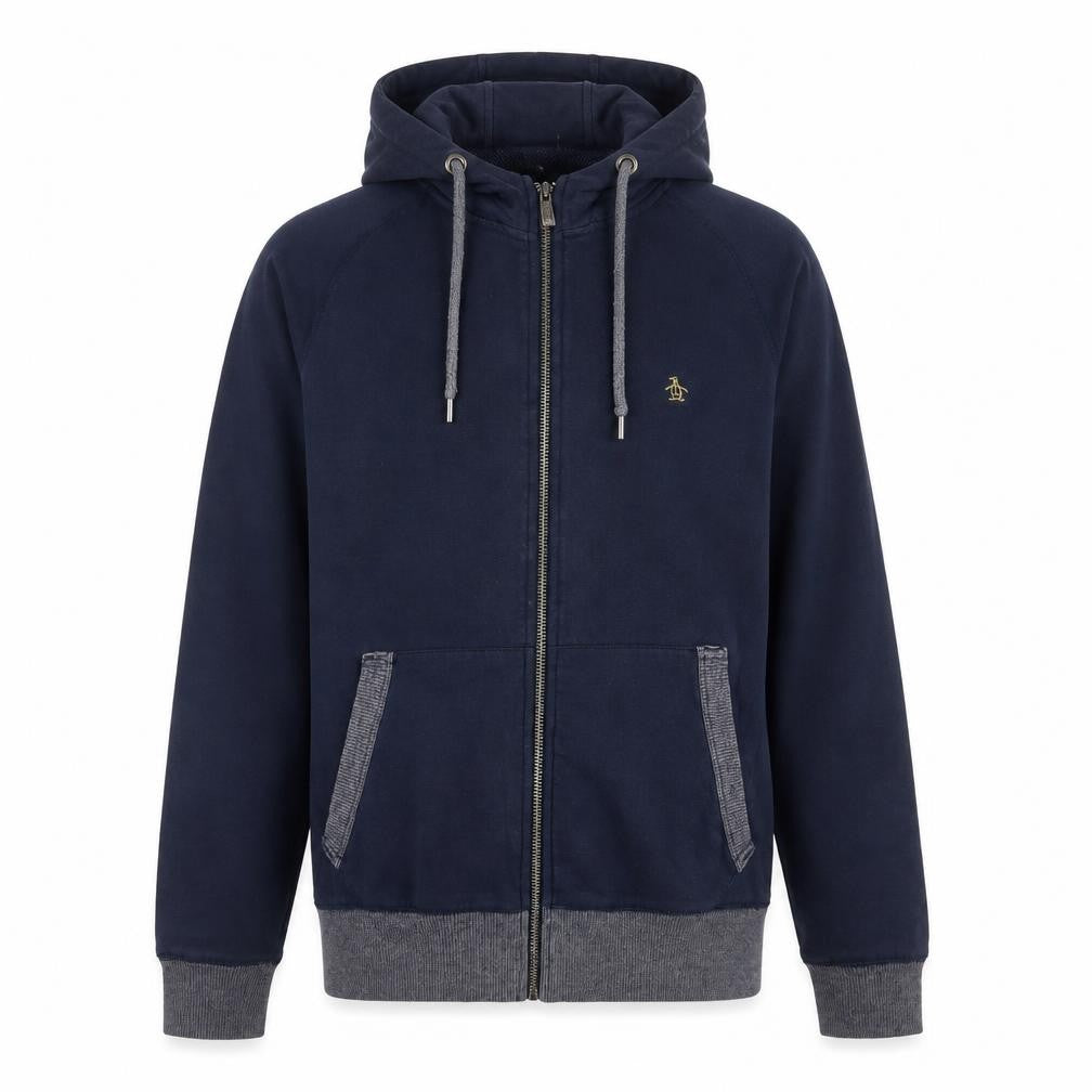 Original Penguin Men's Blue Full Zip Hoodie M Regular Fit