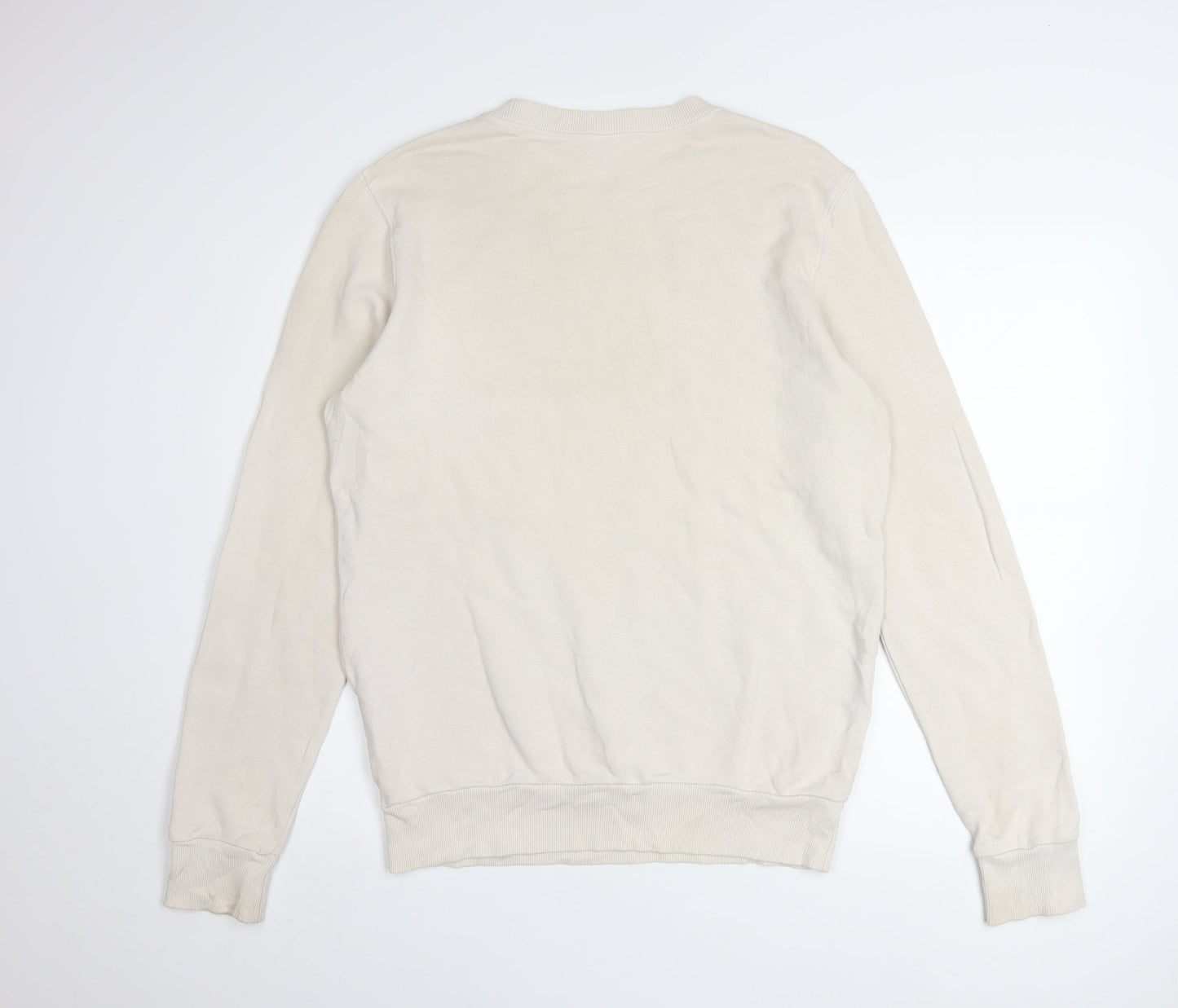 Reebok Womens Beige Small Crew Neck Pullover Sweatshirt