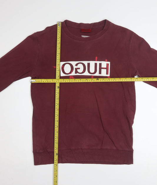 Hugo Boss Unisex Red Logo Graphic Cotton Sweatshirt Size S