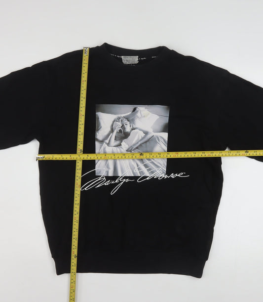 Miss Sixty Womens Black Marilyn Monroe Graphic Sweatshirt Size 8