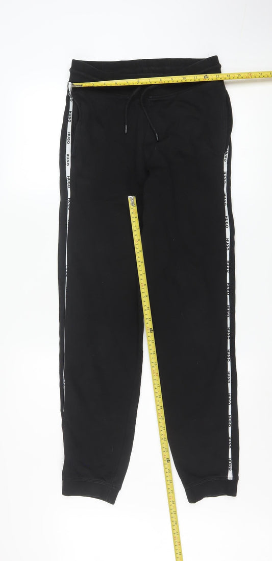 Hugo Men’s Black XS Jogger Trousers with Side Stripe