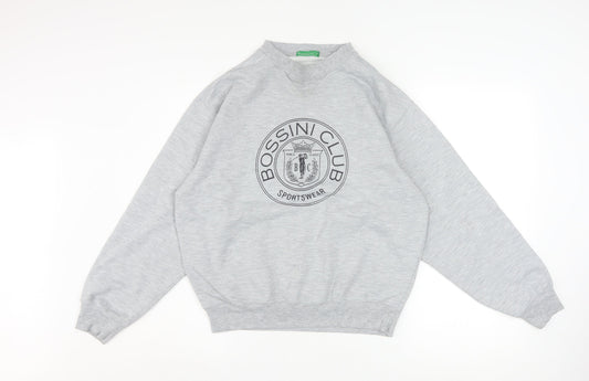 Bossini Women Grey Crew Neck Pullover Sweatshirt M