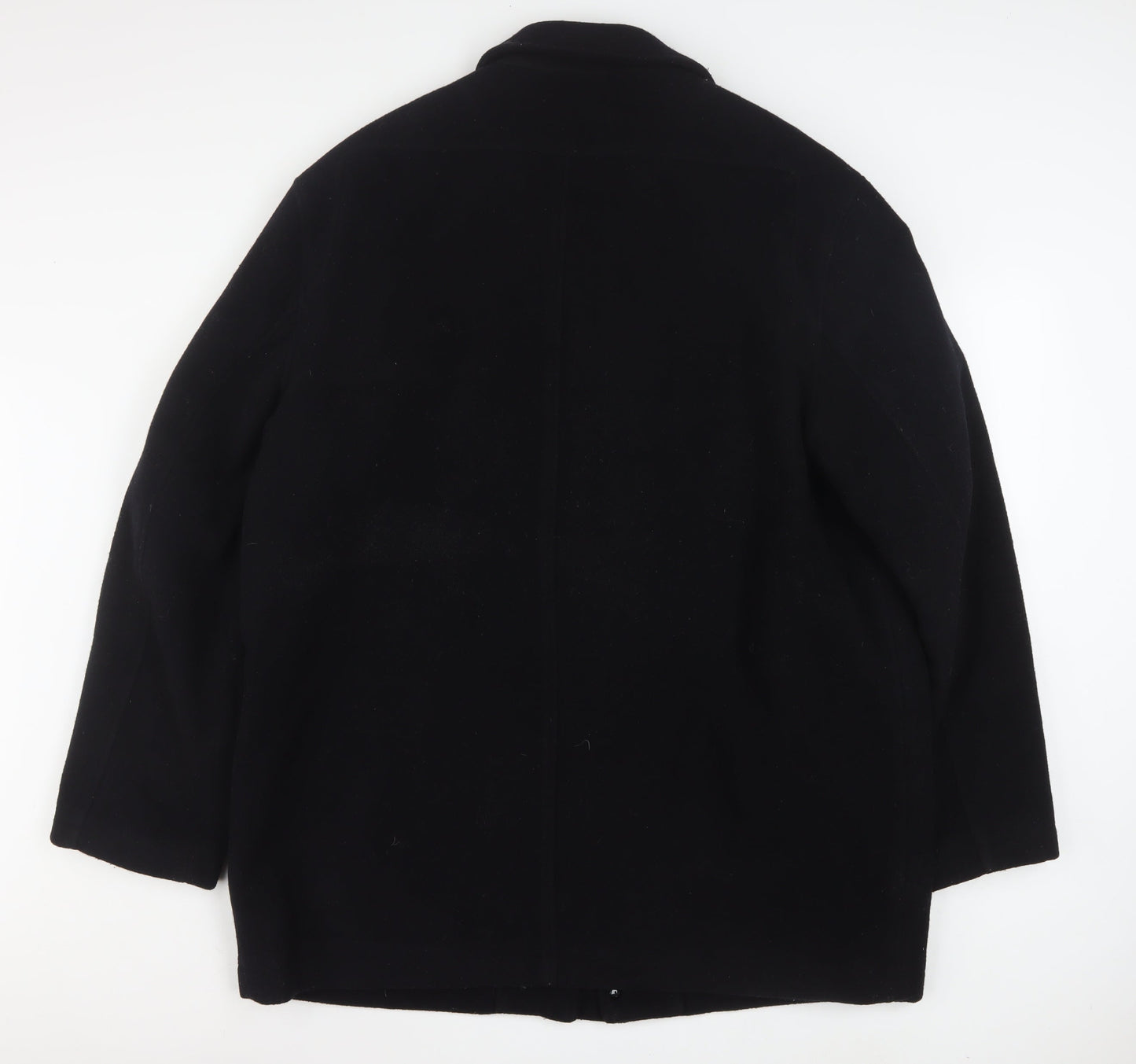 Gurteen Mens Black Wool Overcoat Size 46 Classic Mid-Length Jacket