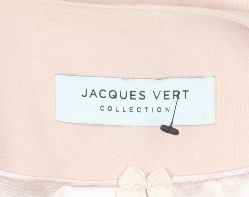 Jacques Vert Women's Pink Blazer Jacket Size 18 Formal Short Sleeve
