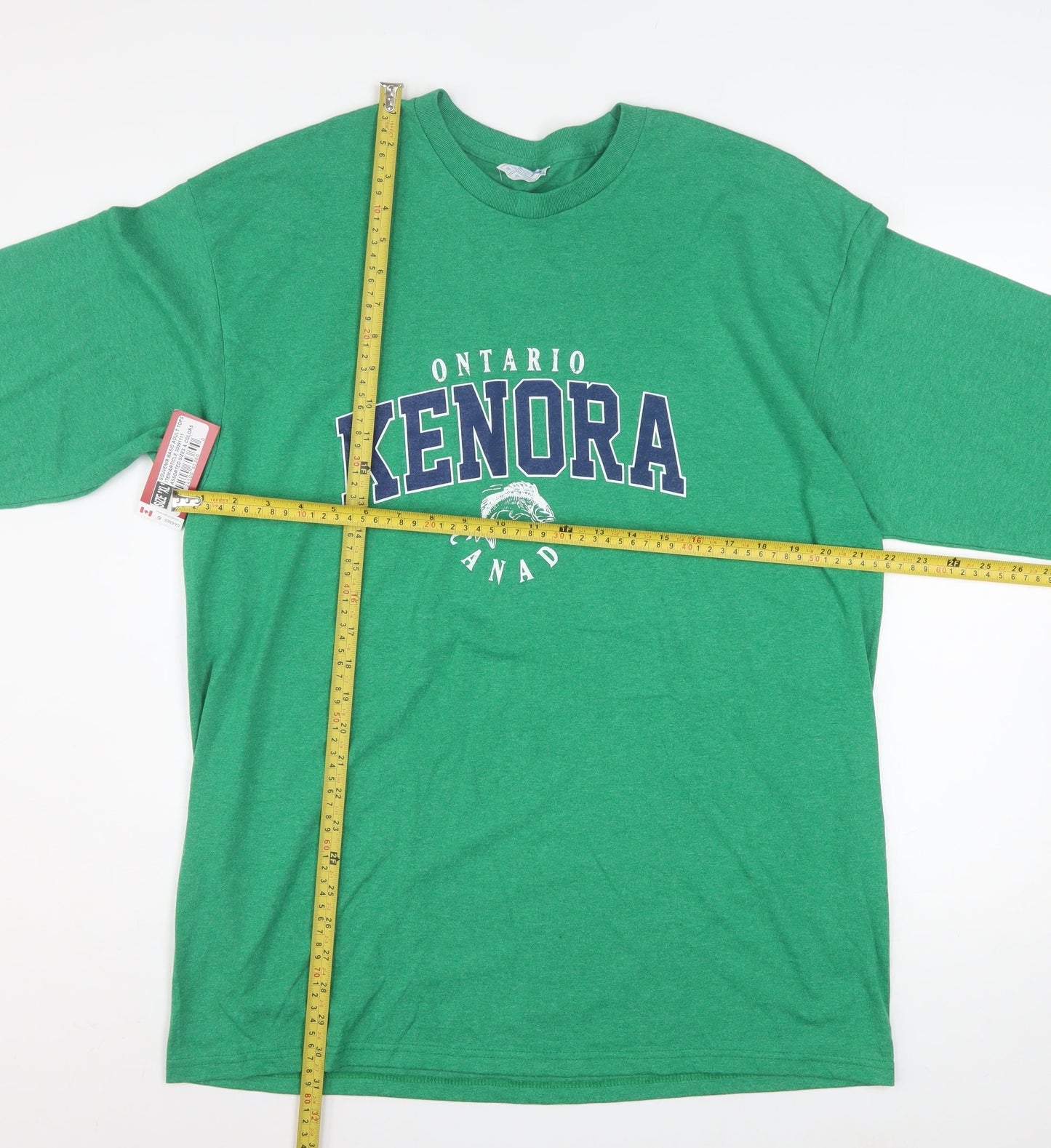 Men’s Green Ontario Kenora Canada Long Sleeve Cotton Blend T-Shirt XL