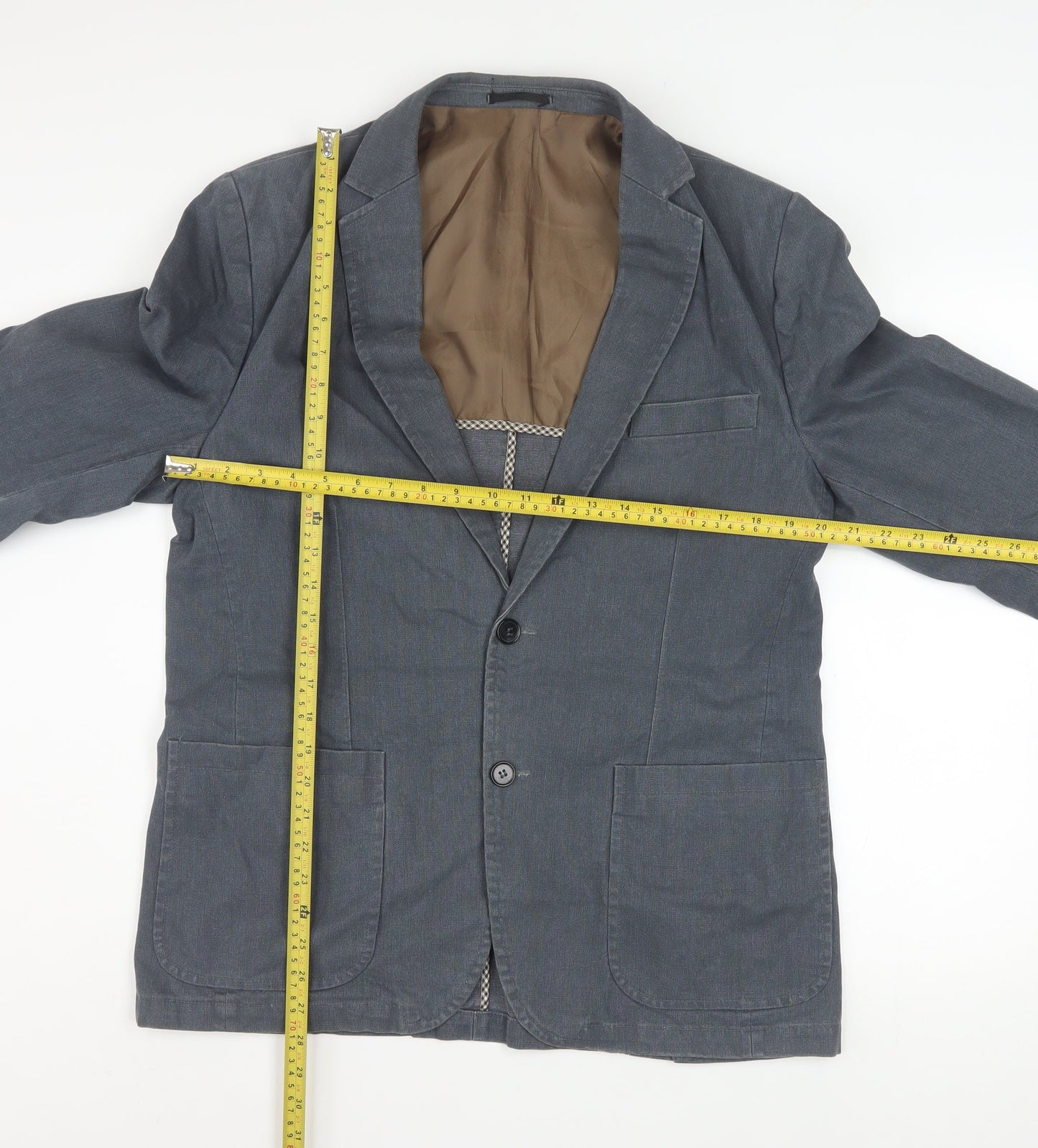 Kaiser Men's Grey Cotton Blazer Jacket Size 40 Regular