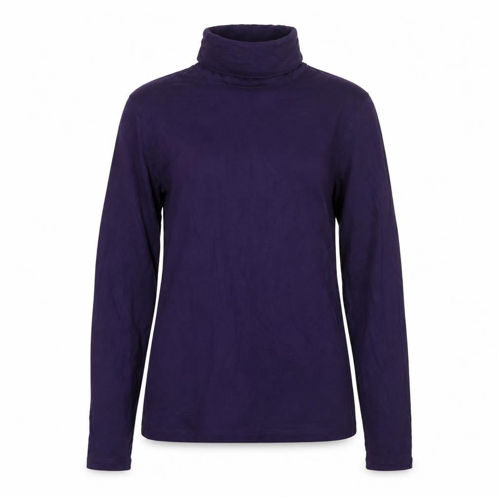 H&M Women's Purple Roll Neck Long Sleeve Stretch Jersey Top Size L