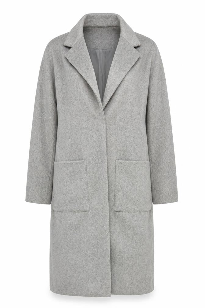 Native Youth Women's Grey Long Wool Blend Overcoat XS
