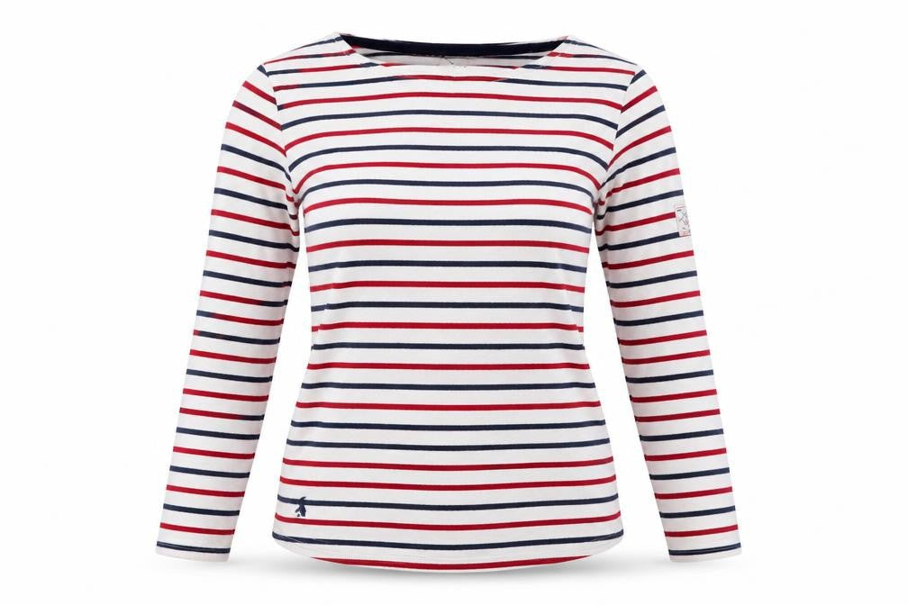 Joules Women’s Multicoloured Striped Long Sleeve Cotton T-Shirt Size 10