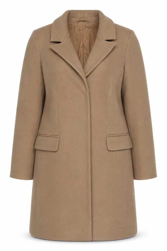 Marks & Spencer Women Beige Size 12 Long Overcoat Classic Style