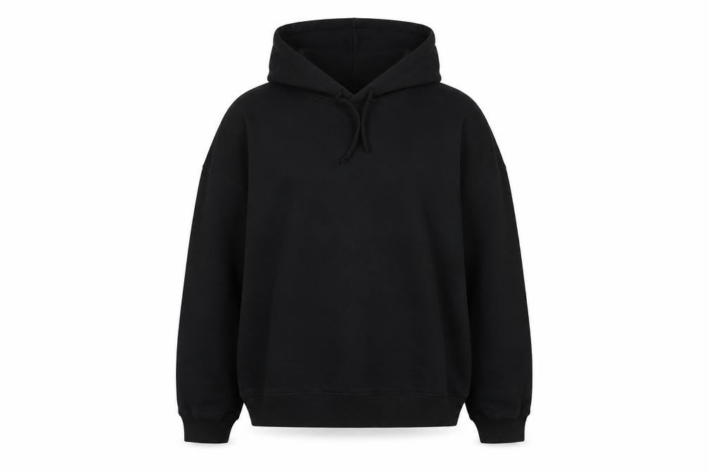 H&M Women's Black Pullover Hoodie Size L Cotton Casual Sweatshirt