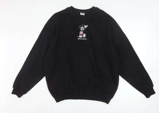 Disney Mickey Mouse at George Women’s Black Sweatshirt Size S 8-10