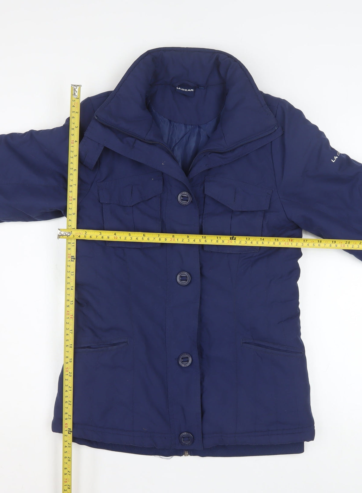 LA Gear Women's Blue Puffer Jacket Size 8 Mid-Length Winter Coat