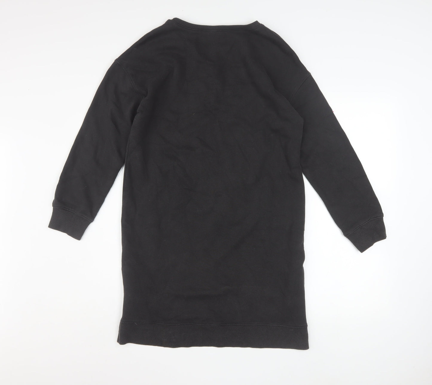 Next Girls Black Sequin Rainbow Sweatshirt 13 Years Pullover Fleece