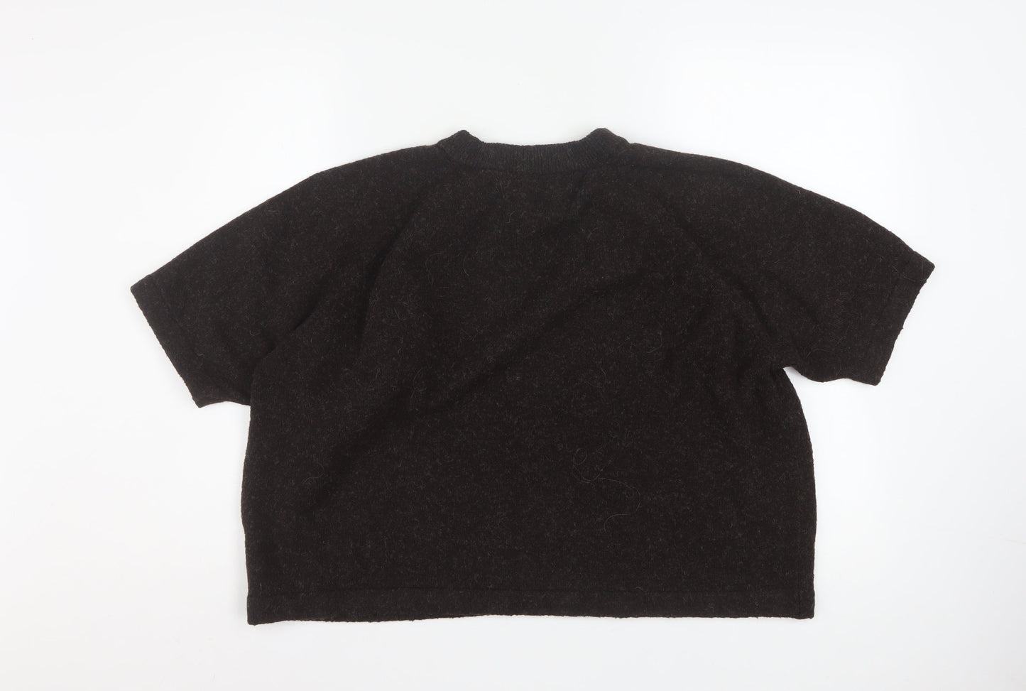 The Set Women Black XL Basic Knit Short Sleeve T-Shirt