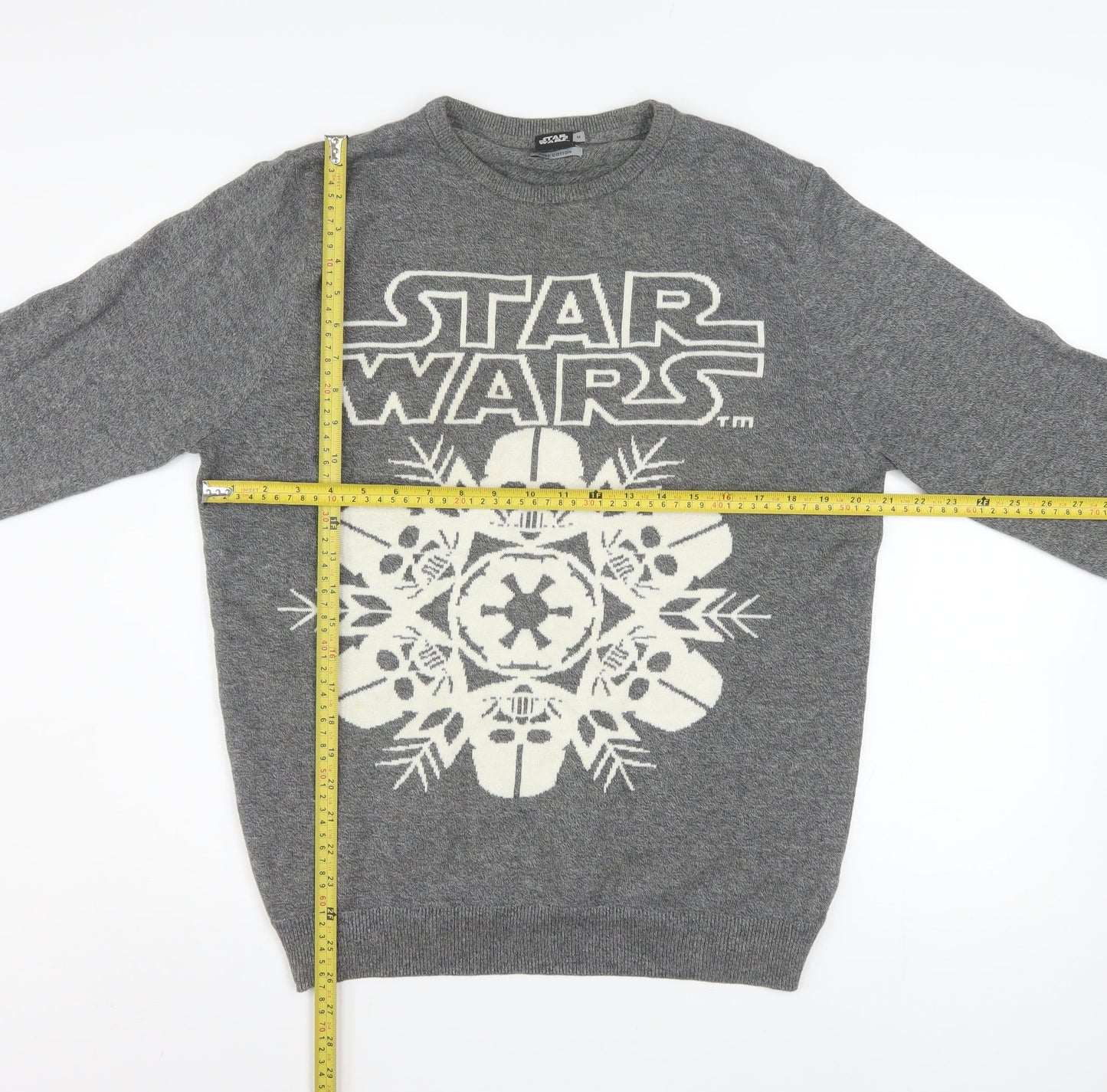 Tu Men’s Grey Star Wars Cotton Crew Neck Jumper Size M