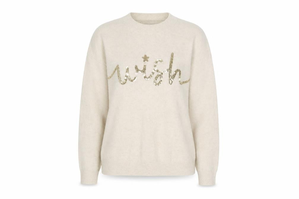 Marks and Spencer Women’s Ivory Sequin Wish Jumper Size M