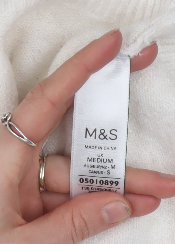 Marks and Spencer Women’s Ivory Sequin Wish Jumper Size M