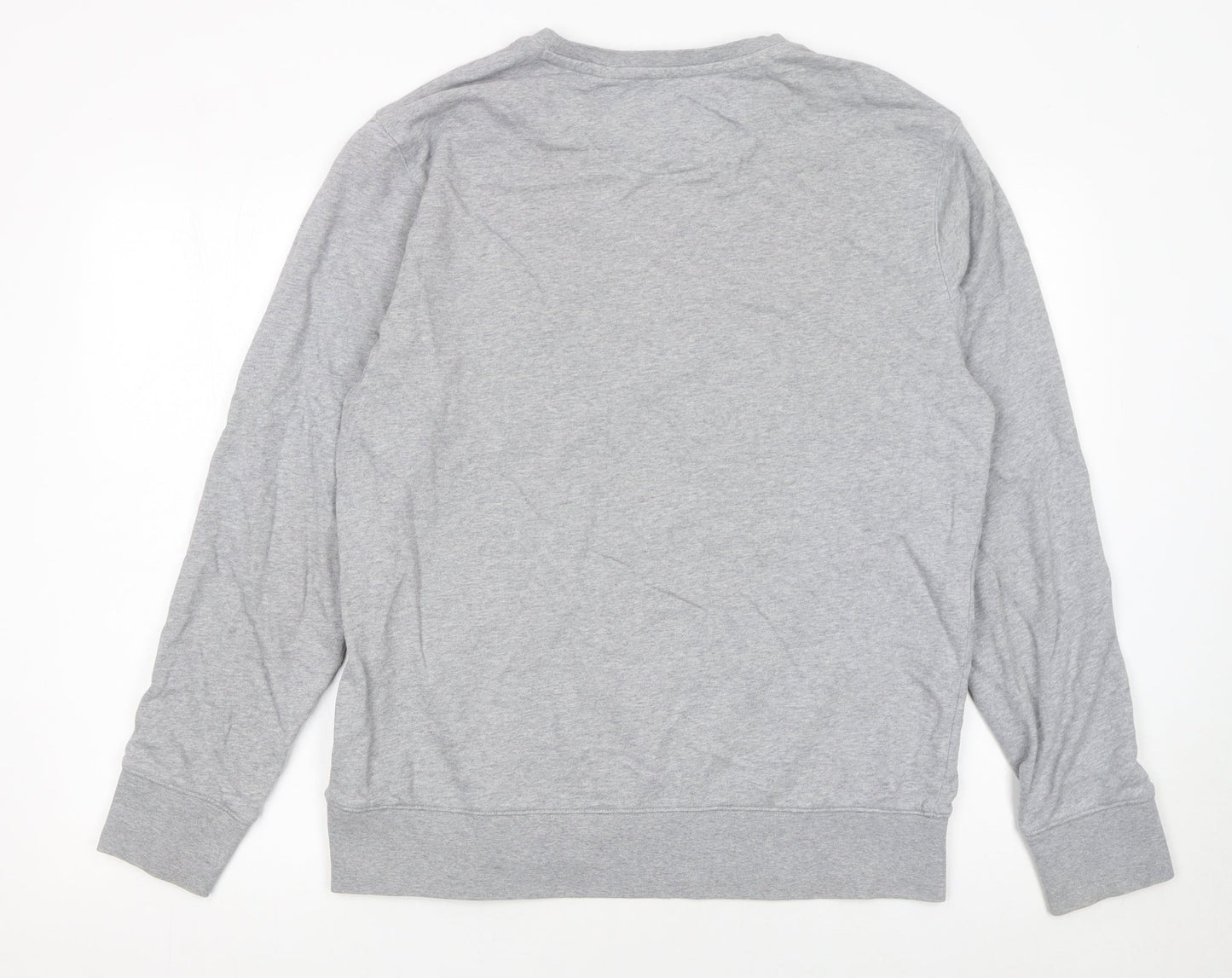 Levi's Women Grey Floral Logo Pullover Sweatshirt L Cotton