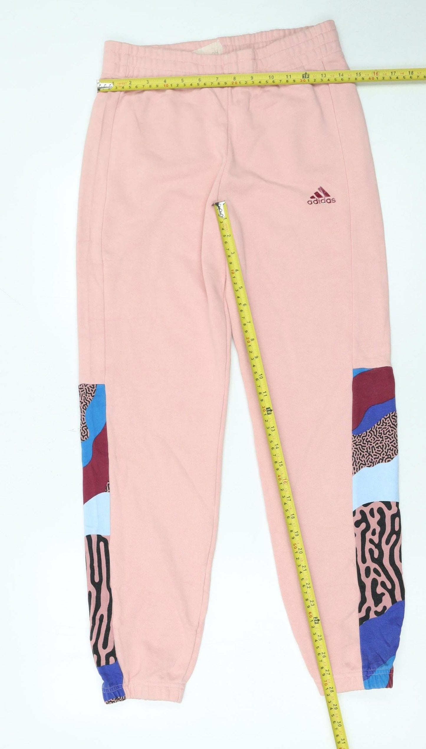 Adidas Girls Pink Colourblock Jogger Trousers Size 13-14 Years
