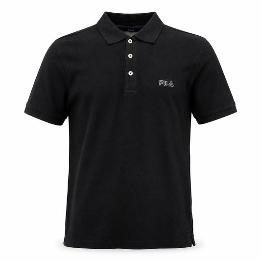 Fila Men’s Black Cotton Polo Shirt Size M Classic Logo Top