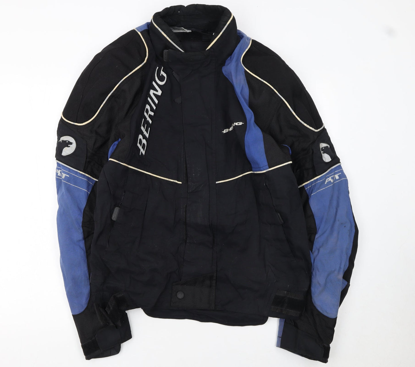 Bering Men's Black Blue Motorcycle Jacket L Waterproof Armoured