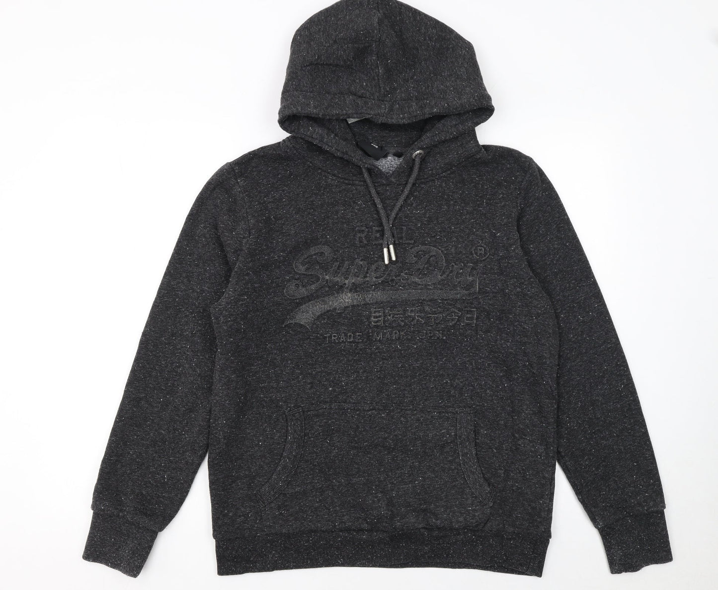 Superdry Womens Black Pullover Hoodie Size 16 Hooded Classic Fit