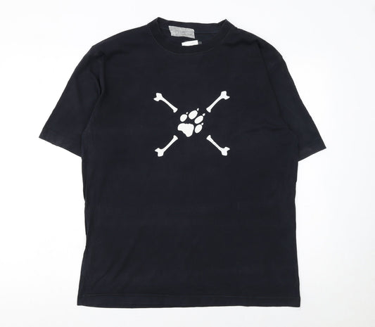 Jack Wolfskin Men’s Black Cotton Crew Neck Graphic T-Shirt Size M