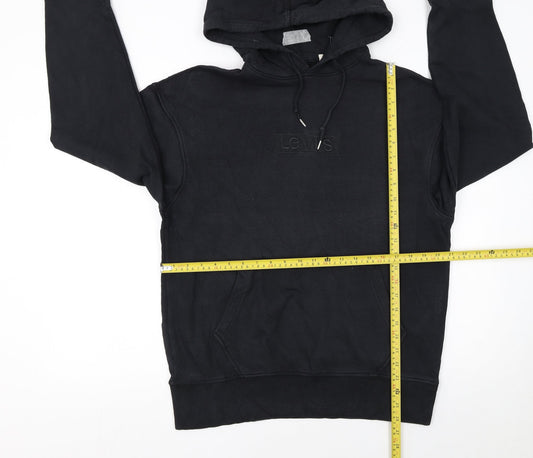 Levi's Men's Black Pullover Hoodie Size S Logo Fleece Sweatshirt