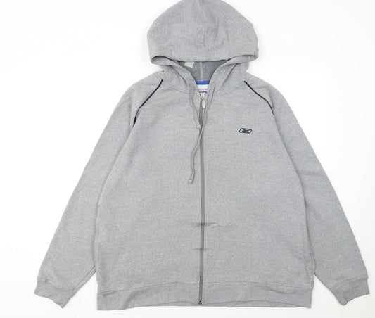 Reebok Men’s Grey Full Zip Hoodie M Regular Fit Sportswear