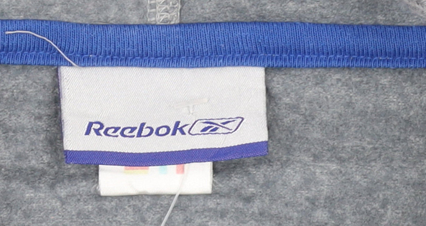 Reebok Men’s Grey Full Zip Hoodie M Regular Fit Sportswear
