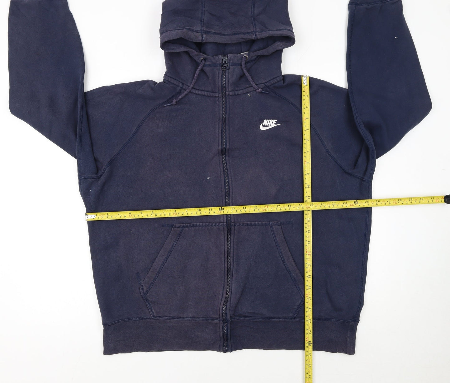 Nike Men's Blue Full Zip Hoodie XL Fleece Cotton Blend