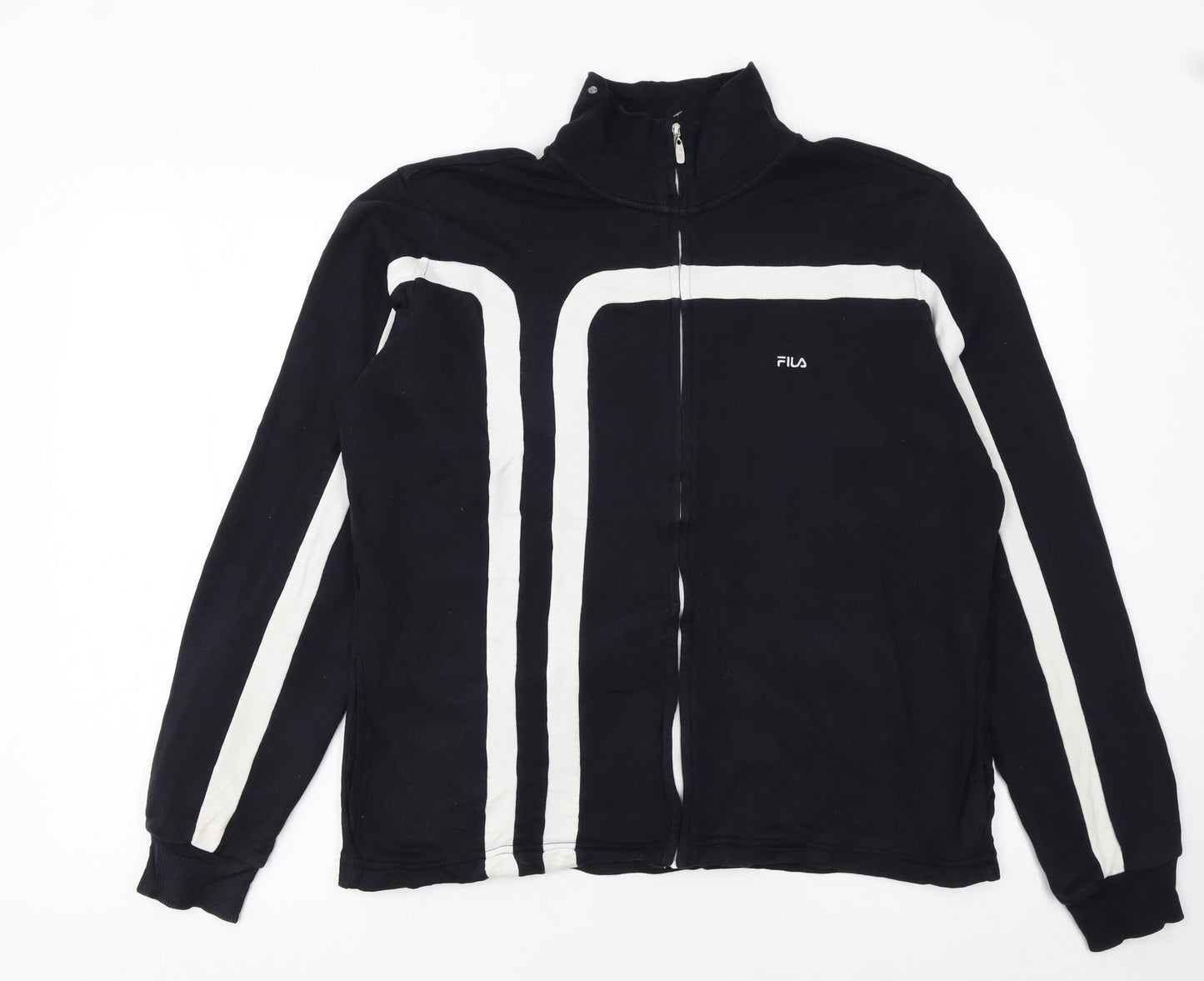 Fila Womens Black XL Track Jacket Full Zip Cotton Sportswear