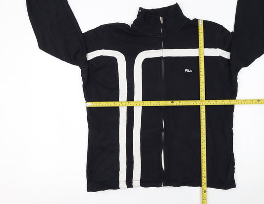 Fila Womens Black XL Track Jacket Full Zip Cotton Sportswear