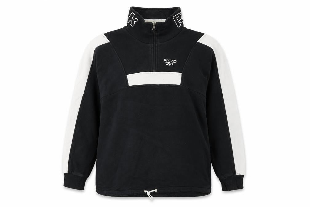 Reebok Classic Women's Black & White 1/2 Zip Sweatshirt Size M