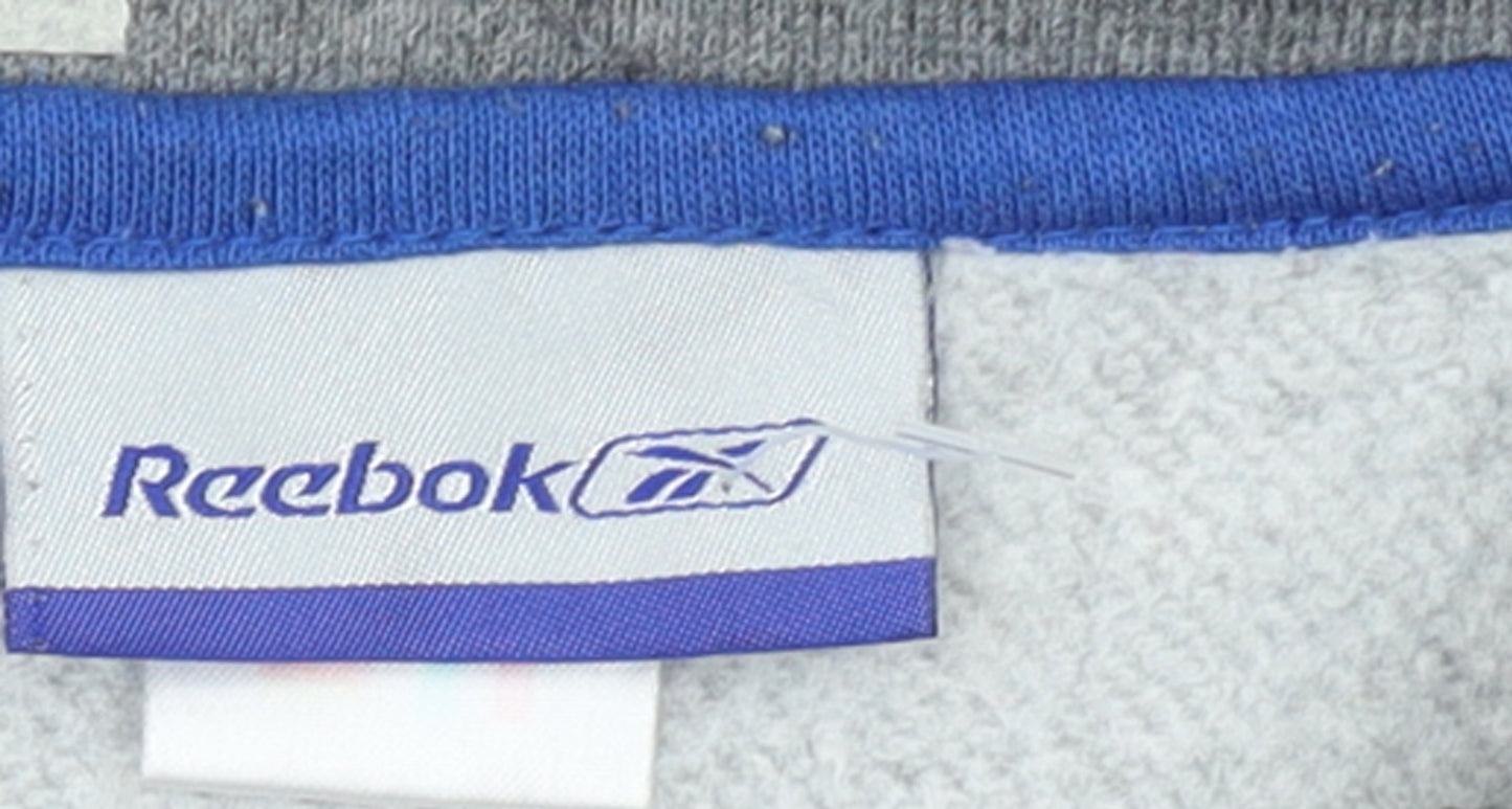 Reebok Men's Grey 2XL 1/4 Zip Pullover Sweatshirt