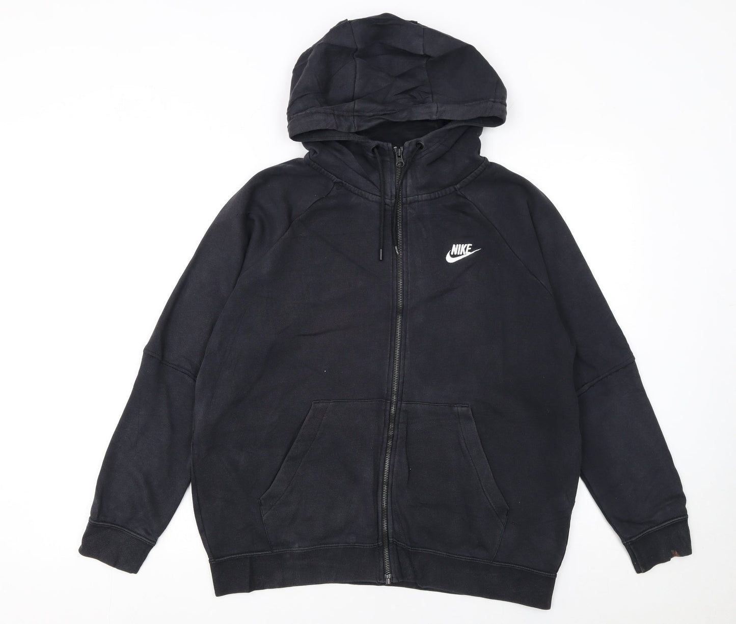 Nike Women’s Black Full Zip Hoodie Medium Cotton Blend